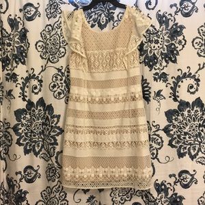 Bcbg white lace mini dress